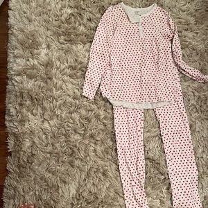 Roller rabbit pink heart pajama set size extra small!!